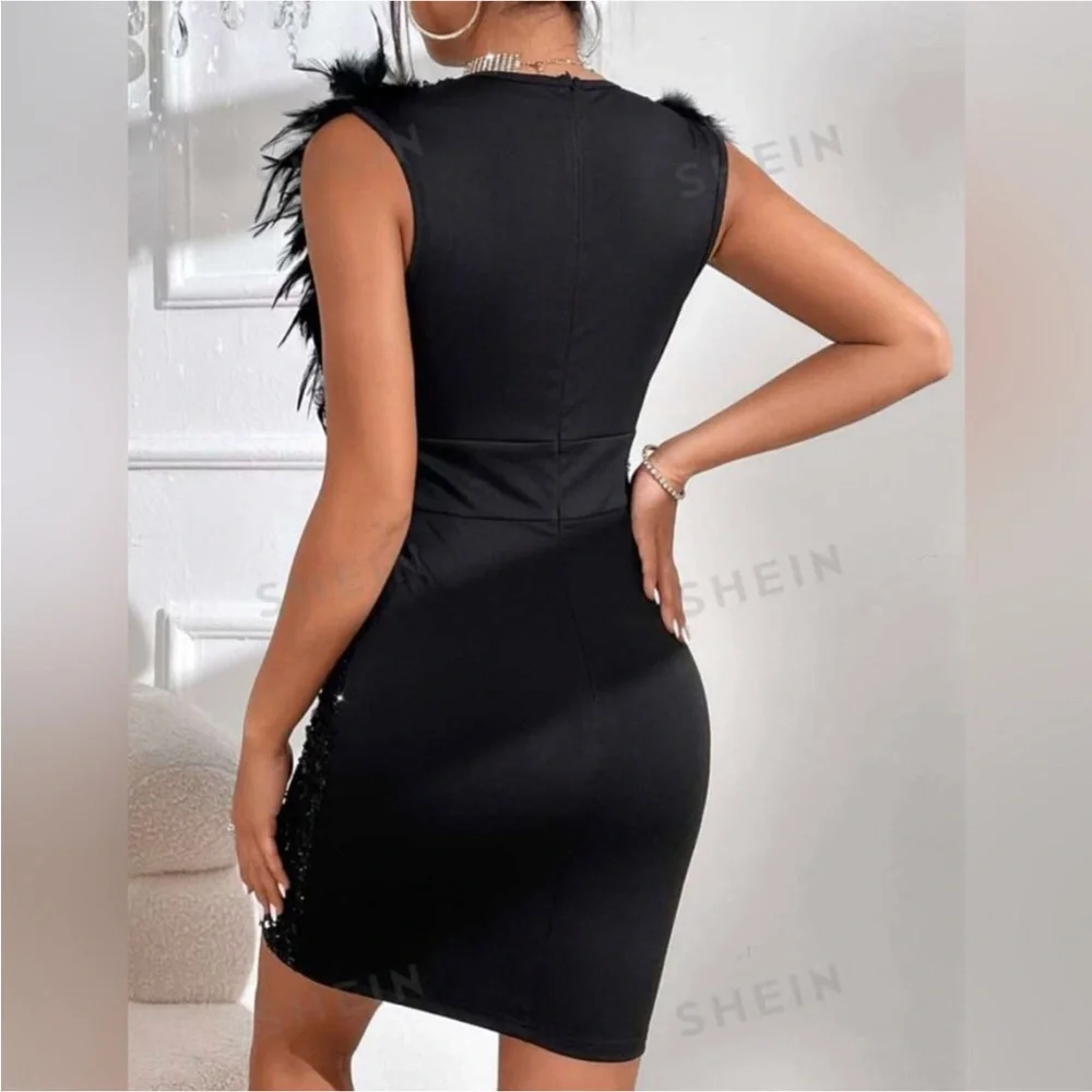 Sequinned Feather Dress - Picture 4 of 4